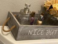 img 1 attached to Rustic Grey Bathroom Decor Box With Two Mason Jars And Artificial Flower - Large Wooden Organizer For Toilet Paper And Accessories, Ideal Bathroom Rustic Accessory And Storage Solution By HOMKO review by William Turner