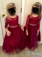 img 1 attached to Burgundy Rhinestones Holiday Christmas Flower Girls' Clothing review by Daniel Robinson
