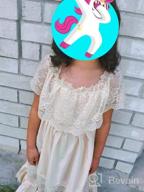 img 1 attached to Toddler Girl Boho Off Shoulder Lace Ruffle Wedding Princess Maxi Dress Gowns Holiday Dresses review by Crystal Murphy