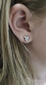 img 5 attached to 😍 HAIAISO Heart Initial Stud Earrings for Girls - 14K Gold Plated & S925 Sterling Silver Post - Hypoallergenic Letter Earrings for Girls and Women (2 Pairs)