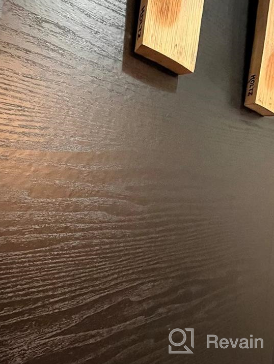 img 1 attached to Peel And Stick Abyssal Black Wood Wallpaper | 17.71"X196" | Authentic Wood Look | Durable And Thick For Countertops, Home, And Office review by Paul Weakland