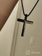 img 1 attached to Stainless Steel Religious Cross Necklace with Bible Verse Pendant and 22' Chain - Faith Jewelry by KouGeMou review by Stephen Burgstaller