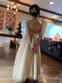 img 5 attached to Платье для принцессы на свадьбу Glamulice: вышитое цветочное тюль с блеском для вечеринки по случаю дня рождения для девочек.