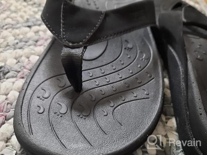 img 1 attached to Comfortable & Supportive Orthotic Flip Flops For Men And Women - V.Step Leather Thong Sandals With Arch Support, Perfect For Plantar Fasciitis! review by Omar Malvo
