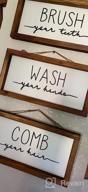 img 1 attached to 🚽 Set of 3 LIBWYS Bathroom Sign & Plaque - Decorative Rustic Wood Farmhouse Wall Decor for Bathroom - Wash Your Hands, Brush Your Teeth, Comb Your Hair (Black) review by Josh Fox