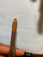 img 1 attached to PANA Pure Kolinsky Hair Acrylic Nail Brush - Oval Crimped Teal Wood Handle (Size 12) review by Sergey Chodavarapu