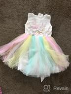 img 1 attached to 🌈 Meiqiduo 2-14T Rainbow Flower Girls Dress with Tulle, 3D Embroidery, Ideal for Princess Party, Birthday, and Formal Occasions review by Joe Taniguchi