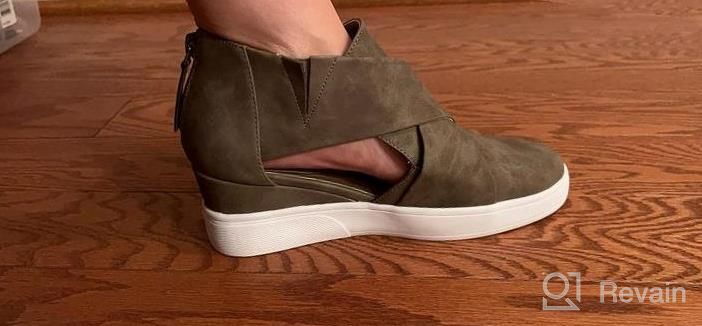 img 1 attached to Style Meets Comfort: LAICIGO'S Crisscross Platform Cut Out Wedge Sneakers For Women review by Lauren Perry
