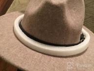 img 1 attached to Lisianthus Women's Wide Brim Panama Hat with Belt Buckle - Classic Fedora Style in Wool review by Roberto Garrido