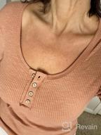 img 1 attached to KINLONSAIR Women'S Long Sleeve Henley T-Shirt: Slim Fit Button Down Scoop Neck Ribbed Knit Top review by Jason Pinkney