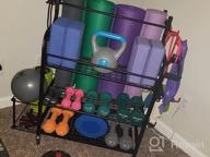 img 1 attached to Mythinglogic Yoga Mat And Equipment Storage Rack With Hooks And Wheels - Gym Organizer For Dumbbells, Kettlebells, Foam Roller, Yoga Strap, And Resistance Bands review by Antonio Santiago
