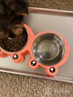 img 1 attached to Premium Stainless Steel Double Dog Cat Bowls With No-Slip Base - Cute Modeling Pet Food And Water Feeder For Dogs, Cats, Rabbits, And Other Pets review by Jen Coleman