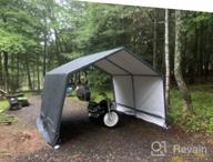 img 1 attached to 🏍️ Dark Gray ASTEROUTDOOR 6x6 ft Waterproof and UV Resistant Portable Garage Shelter with Rollup Zipper Door - Ideal for Storing Bicycles, Motorcycles, ATVs, Gardening Vehicles and Carports review by Jeremy Romero