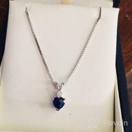 img 1 attached to Heart-Shaped 14K White Gold Blue Sapphire & Diamond Pendant - 1.20 Carats Total review by Allison Watson
