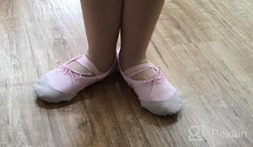 img 2 attached to Classic Canvas Practice Dancing Shoes for Toddler Girls: Perfect Flats for Little Dancers