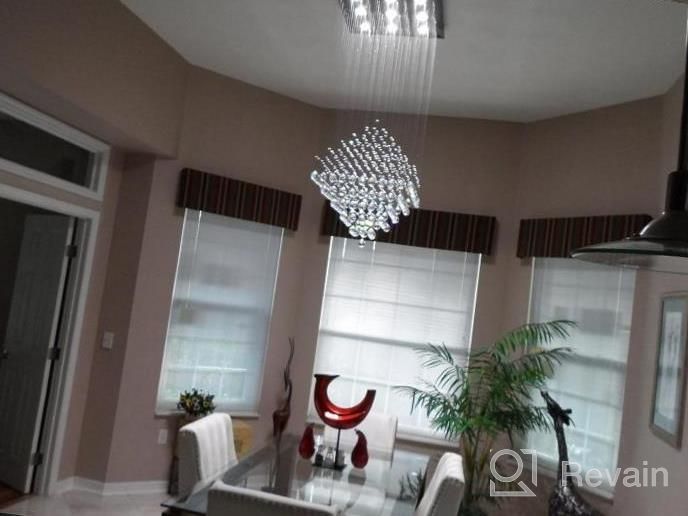 img 1 attached to Saint Mossi 9-Lights Modern Chandelier With K9 Crystals,Raindrop Chandelier Modern Flush Mount Ceiling Light,Crystal Chandelier Modern Pendant Light Fixture,Large Size,H55 X W24 X L24 review by Kevin Henry