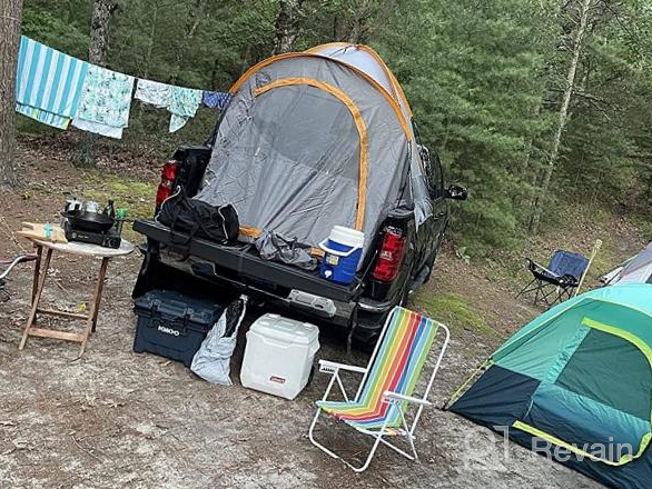 img 1 attached to 🚚 JoyTutus Orange Pickup Truck Tent: Waterproof, Double Layer, Portable for 2 People – Ideal Camping Companion, 5.5'-6' Bed review by Jon Booth