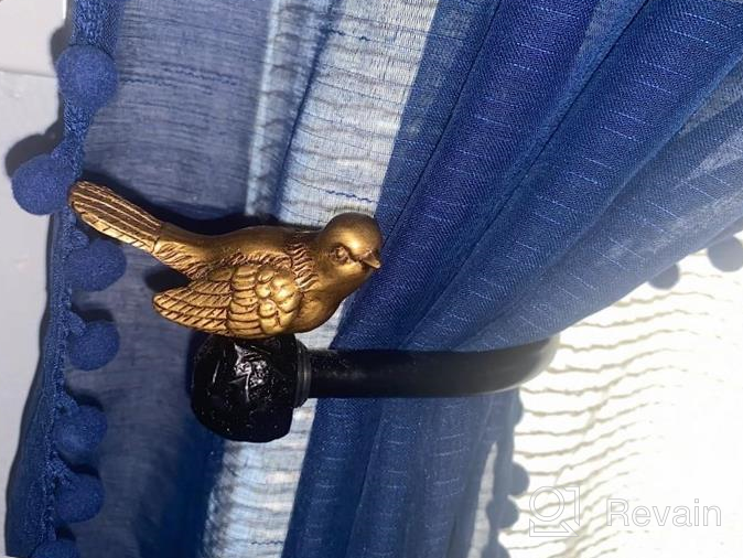 img 1 attached to Enhance Your Windows With Meriville'S Renaissance Gold Bird Finials Curtain Rod - Adjustable 28-48 Inches Black Rod review by Eric Hay