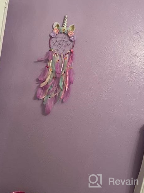 img 1 attached to QtGirl Unicorn Dream Catcher Feather Wall Decor: Vibrant Flower Dream Catcher for Girls Bedroom – Stunning Flower Wall Hanging Decoration review by Mark Perry