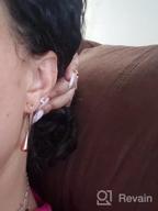 img 1 attached to Stainless Steel Water Drops Dangle Hoop Earrings review by Jonathan Sriubas