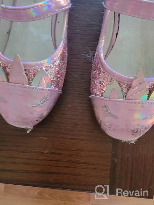 img 1 attached to Furdeour Sparkling 👠 Wedding Princess Bridesmaid Girls' Shoes review by Matthew Harris