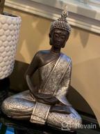 img 1 attached to 6" Black Polystone Buddha Sculpture With Engraved Carvings And Relief Detailing - Deco 79 review by Stacy Malcolm
