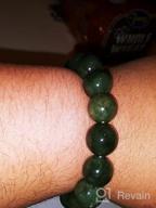 img 1 attached to NW 1776 Natural Authentic Jade Beaded 💎 Elastic Bracelet for Good Fortune, Courage, Luck, and Wealth review by Muhamed Hogan