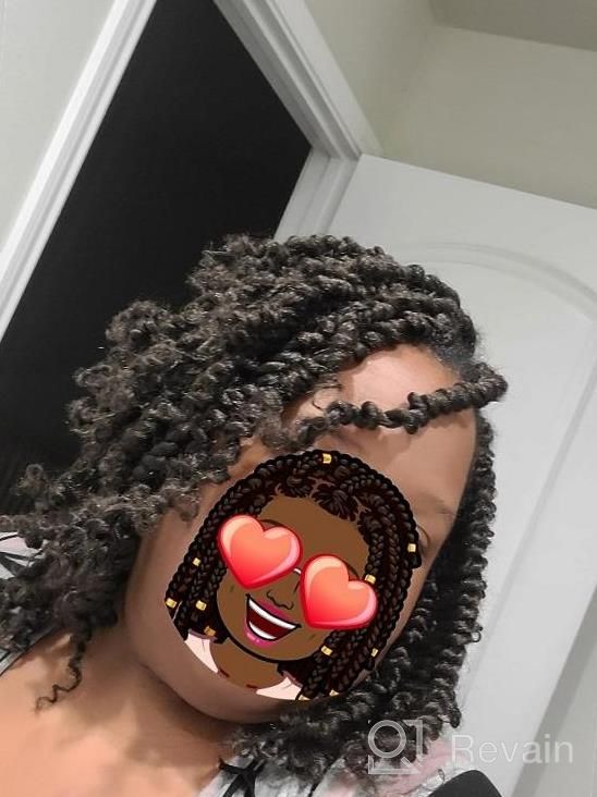 img 1 attached to 30In 7Pcs TOYOTRESS Tiana Passion Twist Pre-Twisted Crochet Braids - Natural Black Synthetic Hair Extension review by Holly Bell