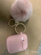 img 1 attached to OULUOQI Cute Silicone AirPods Case With Pom Pom Keychain - Compatible With Apple AirPods 1 & 2 (Visible Front LED) review by Shawn Schmidt