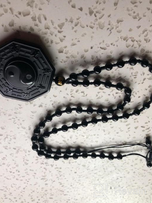 img 1 attached to Exquisite Handmade Natural Black Obsidian Gem Buddha Head Lion Dragon Turtle Pendant Necklace: Perfect Amulet for Men and Women review by Andre Parsons