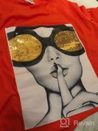 img 1 attached to Sparkling Sequin Short Sleeve T-Shirt For Women With Funny Graphics And O-Neckline - Trendy Tees Blouse review by Joshua Wheeler