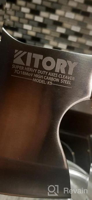 img 1 attached to Super Heavy-Duty Kitchen Axe Knife: Kitory Frozen Meat Cleaver For Big Bone And Frozen Meat - 1.68LB - K2 Butcher Chopper review by John Chembola