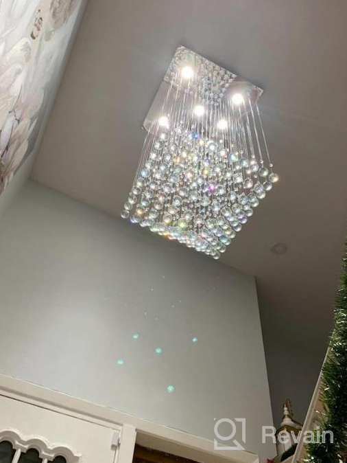 img 1 attached to Saint Mossi 9-Lights Modern Chandelier With K9 Crystals,Raindrop Chandelier Modern Flush Mount Ceiling Light,Crystal Chandelier Modern Pendant Light Fixture,Large Size,H55 X W24 X L24 review by Jason Vigen