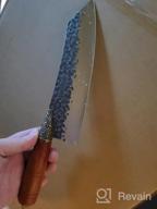 img 1 attached to Experience The Ultimate Precision: Handmade 8 Inch LongQuan Santoku Knife With Full Tang Pear Wood Handle And 9Cr18Mov Steel - Perfect For Home Kitchen And Restaurant - Comes In A Gift Box review by Jason Spainhour