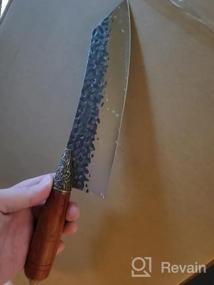 img 5 attached to Experience The Ultimate Precision: Handmade 8 Inch LongQuan Santoku Knife With Full Tang Pear Wood Handle And 9Cr18Mov Steel - Perfect For Home Kitchen And Restaurant - Comes In A Gift Box