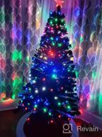 img 1 attached to Goplus 6FT Fiber Optic Pre-Lit Christmas Tree With 8 Flash Modes, Multicolored LED Lights, Metal Stand, And Artificial Design For Festive Holiday Decor review by Liz Wolfe