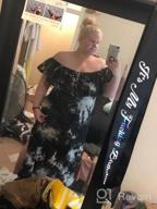 img 1 attached to ALILING Women'S Tie Dye Off Shoulder Maxi Dress With Ruffle, Side Split, And Convenient Pocket - Elegant And Sexy review by Amanda Brown