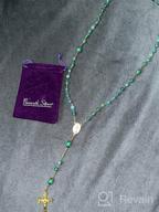 img 1 attached to The Nazareth Store Catholic Green Matte Stone Beads Rosary Necklace: 10mm Pearl Round Beads, Miraculous Medal & Cross - Complete with Velvet Bag review by Tremain Lapan