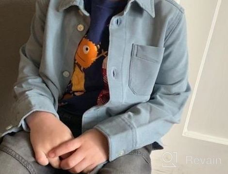 img 1 attached to Comfortable and Stylish: Amazon 👕 Brand Spotted Zebra Boys' Knit Denim Shirt review by Nick Griffith