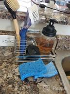 img 1 attached to Stainless Steel Rustproof Kitchen Sink Organizer Caddy With Drain Pan Tray For Sponge Scrubber Brush Dishrag And Dishcloth Holder Rack - ODesign review by Jim Bijelic