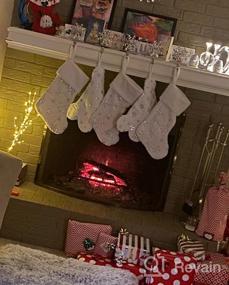 img 5 attached to Добавьте праздничное очарование в свой дом с рождественскими чулками AOGU'S Sequin Snowflake - набор из 3!