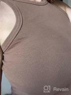 img 1 attached to Women'S Cotton Ribbed Tank Top - Sleeveless Racerback High Neck Fitted Tee review by Billy Stull