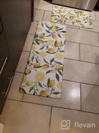 img 1 attached to 2-Piece SHACOS Lemon Kitchen Rugs Mats Set: Anti Fatigue, Non Slip, Waterproof Standing Mat For Kitchen Office Laundry Room - 17"X27.5",17"X47",Black review by Kevin Ilango