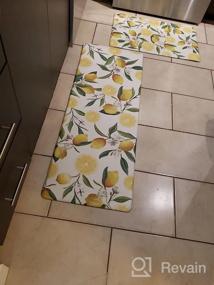 img 8 attached to 2-Piece SHACOS Lemon Kitchen Rugs Mats Set: Anti Fatigue, Non Slip, Waterproof Standing Mat For Kitchen Office Laundry Room - 17"X27.5",17"X47",Black