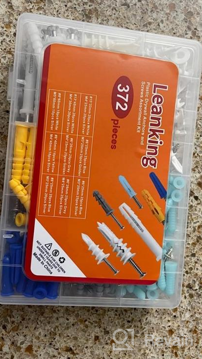 img 1 attached to 372Pcs Leanking #8 Self Drilling Drywall Anchors Assortment Kit - 7 Variety Heavy Duty Plastic Anchors & 2 Kinds Of Self-Drilling Gypsum Wall Board Anchor Screws review by Matthew Sytniak
