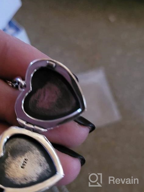 img 1 attached to Personalized 925 Sterling Silver Rose Heart Locket: Keep Your Loved Ones Close with a Customized Photo Inside review by Sara Daly