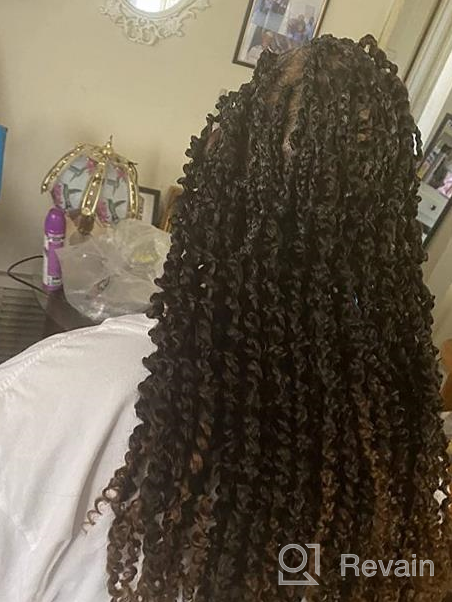 img 1 attached to Get Stylish With Short Passion Twist Water Wave Crochet Hair Extensions In Natural Black - 6 Packs Of 12 Inch Bohemian Braids review by Julie Lorig