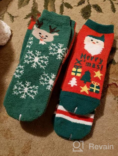 img 1 attached to 🎄 Fascigirl Christmas Fuzzy Socks: Cozy 6 Pairs for Warm Winter Xmas, Perfect Holiday Slipper Socks for Women & Kids review by Melissa Flores