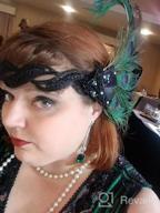 img 1 attached to 1920S Flapper Headband Peacock Feather Gatsby Accessories For Women Sequined Showgirl Headpiece review by Bernard Larjin