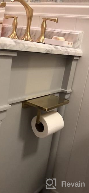 img 1 attached to Wall-Mounted Toilet Paper Holder With Phone Shelf And Storage - Luxe Bronze Bathroom Accessory In Brushed Rose Gold review by Nuntawat Bridges